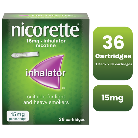 Nicorette nicotine Inhalator 15mg - 36 catridges