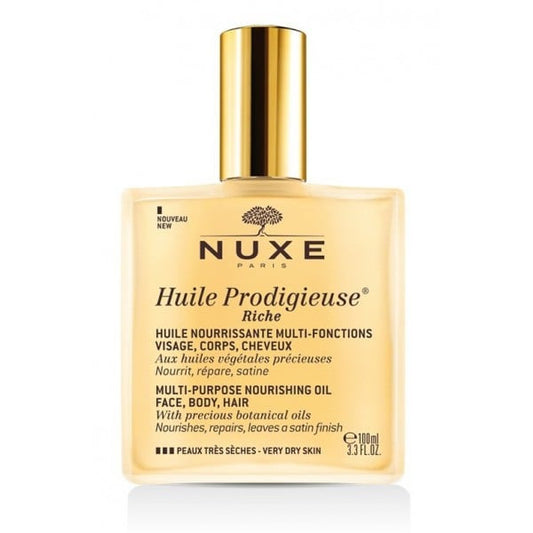 NUXE Huile Prodigieuse Riche Multi-Purpose Nourishing Oil For Face Body & Hair 100ml