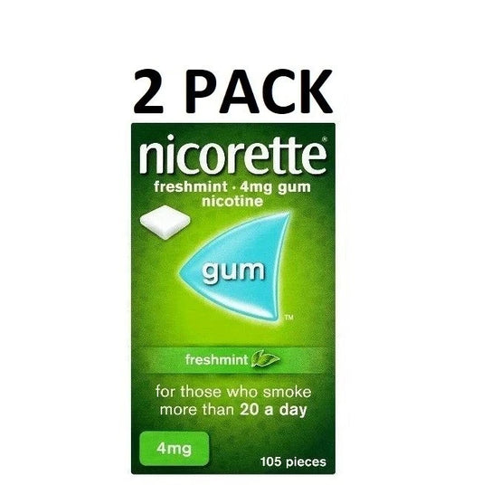 Nicorette Gum 4mg FRESHMINT Nicotine 105 Pieces PACK OF 2